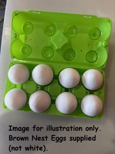 8 Pack of Chicken Nest Eggs BROWN (Plaster)