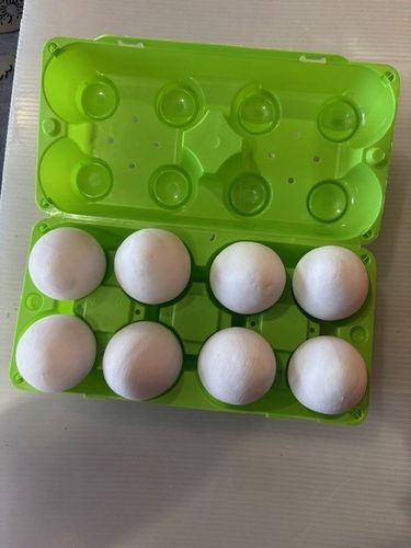 Pack of 8 Ceramic Nest Eggs, WHITE, in Eggyplay Carton