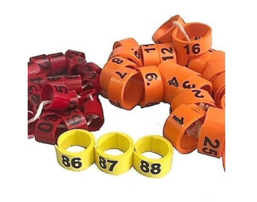 Numbered Leg Bands Size 12, Numbered 76 - 100